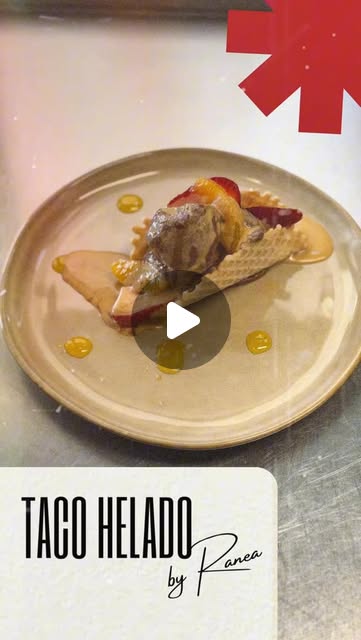 Taco helado plated dessert
