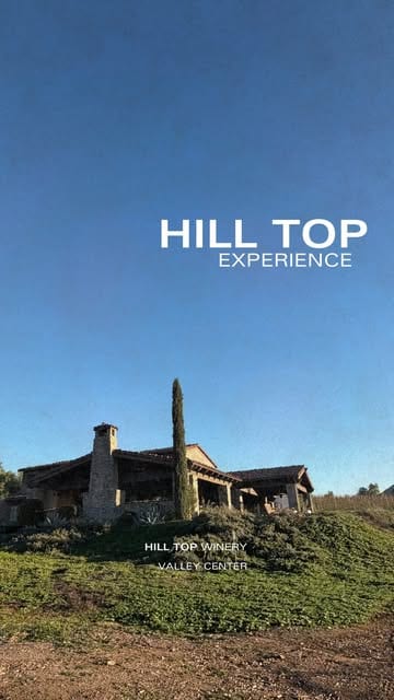 The Hill Top Winery building on the hill in Valley Center