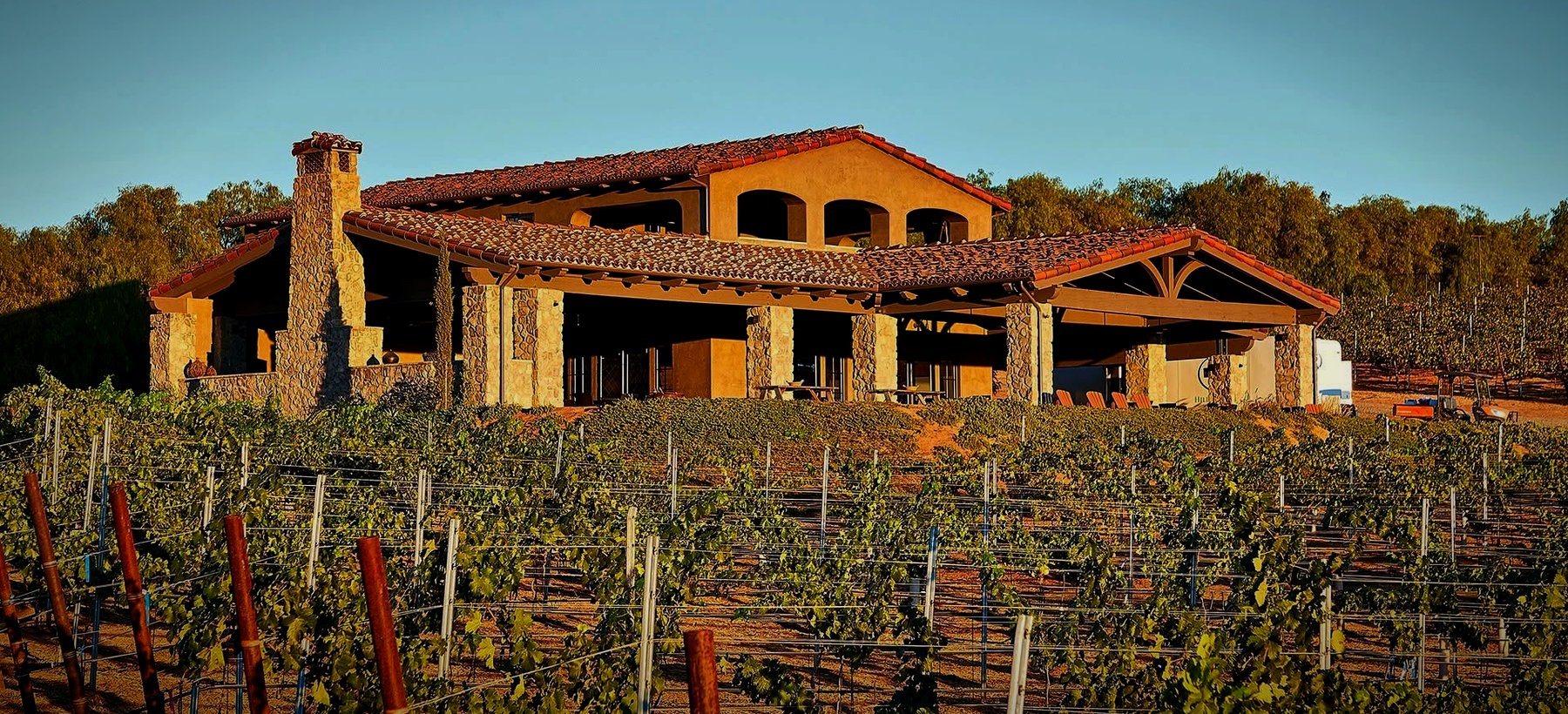 The Hill Top Winery restaurant above the vineyard